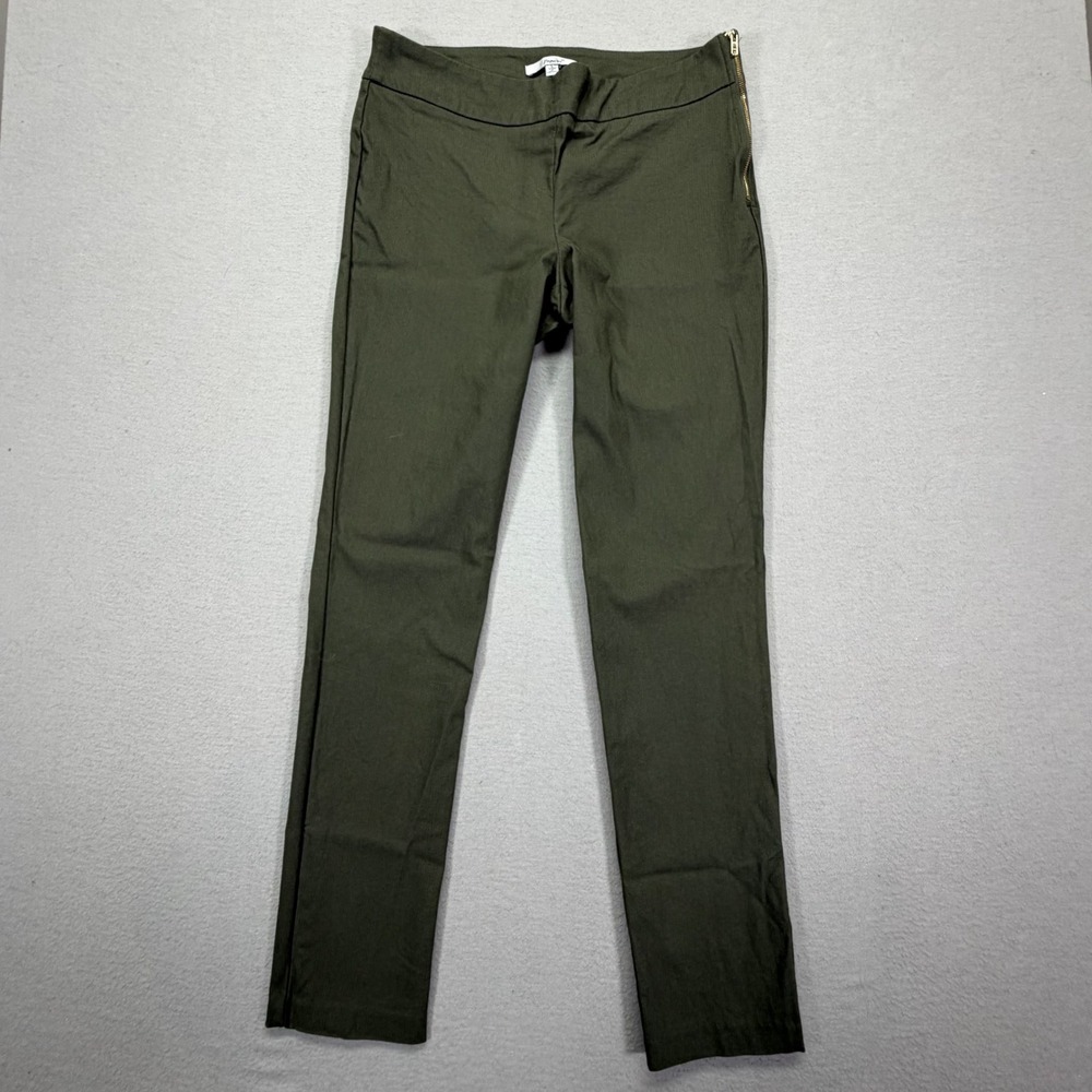 Papaya Womens Trousers Slim‎ Fit Olive Green Side Zip Size L